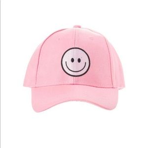 OFFERS WELCOME Pink Hat with a smiley face